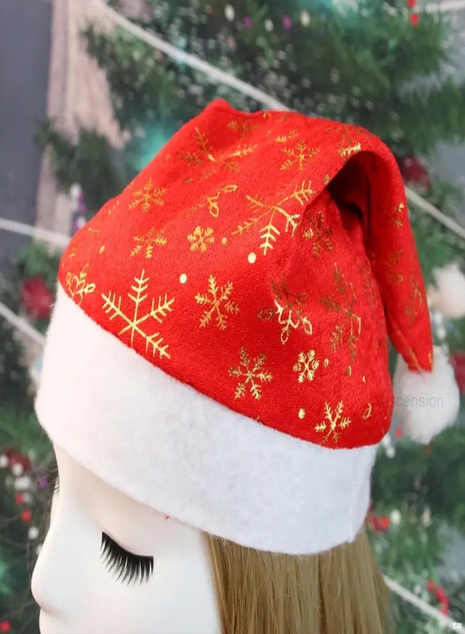 ascension Set of 2 Pcs Red Christmas Santa Cap Santa Claus Cap Merry Christmas Party Cap Hat for Christmas/Xmas Party Decoration (Pack of 2Pcs) - Image 2